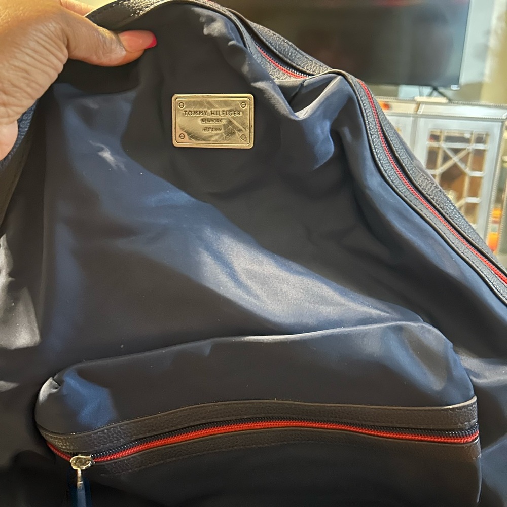 Tommy Hilfiger Dark Blue Backpack with Red Trim